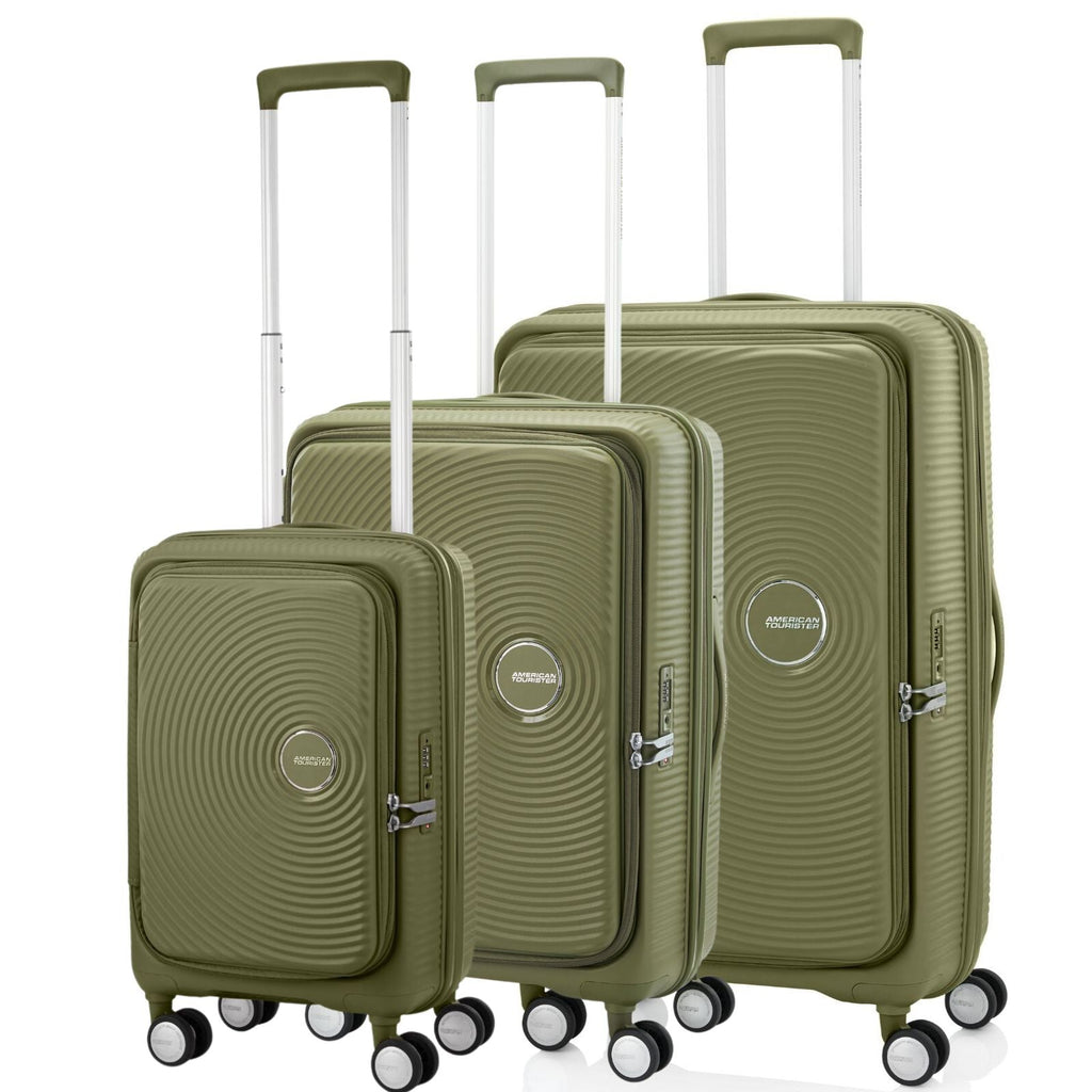 American Tourister Curio Book Opening Hardside 3-Piece Spinner Luggage Set - Khaki