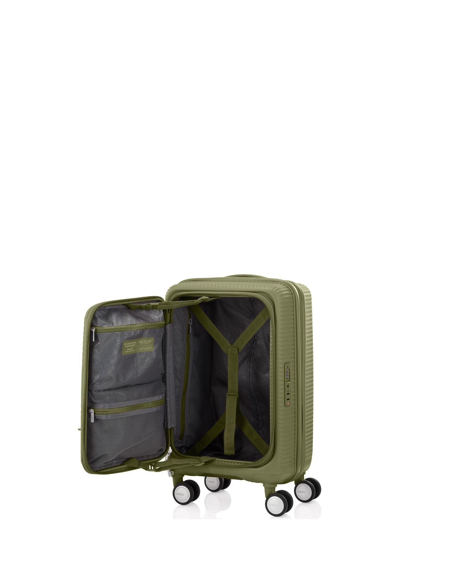 American Tourister Curio Book Opening Hardside Carry-On Spinner Suitcase - 55cm - Khaki