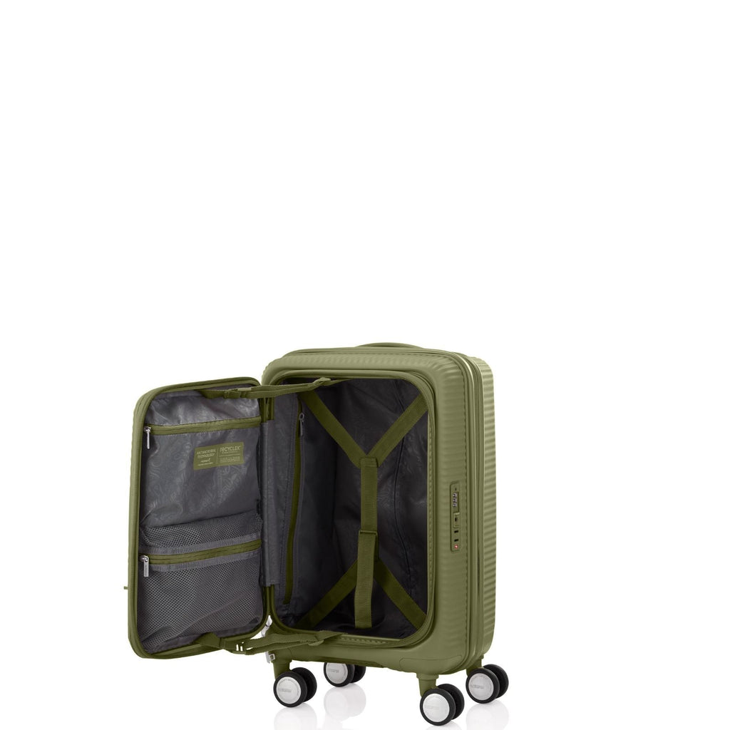 American Tourister Curio Book Opening Hardside Carry-On Spinner Suitcase - 55cm - Khaki