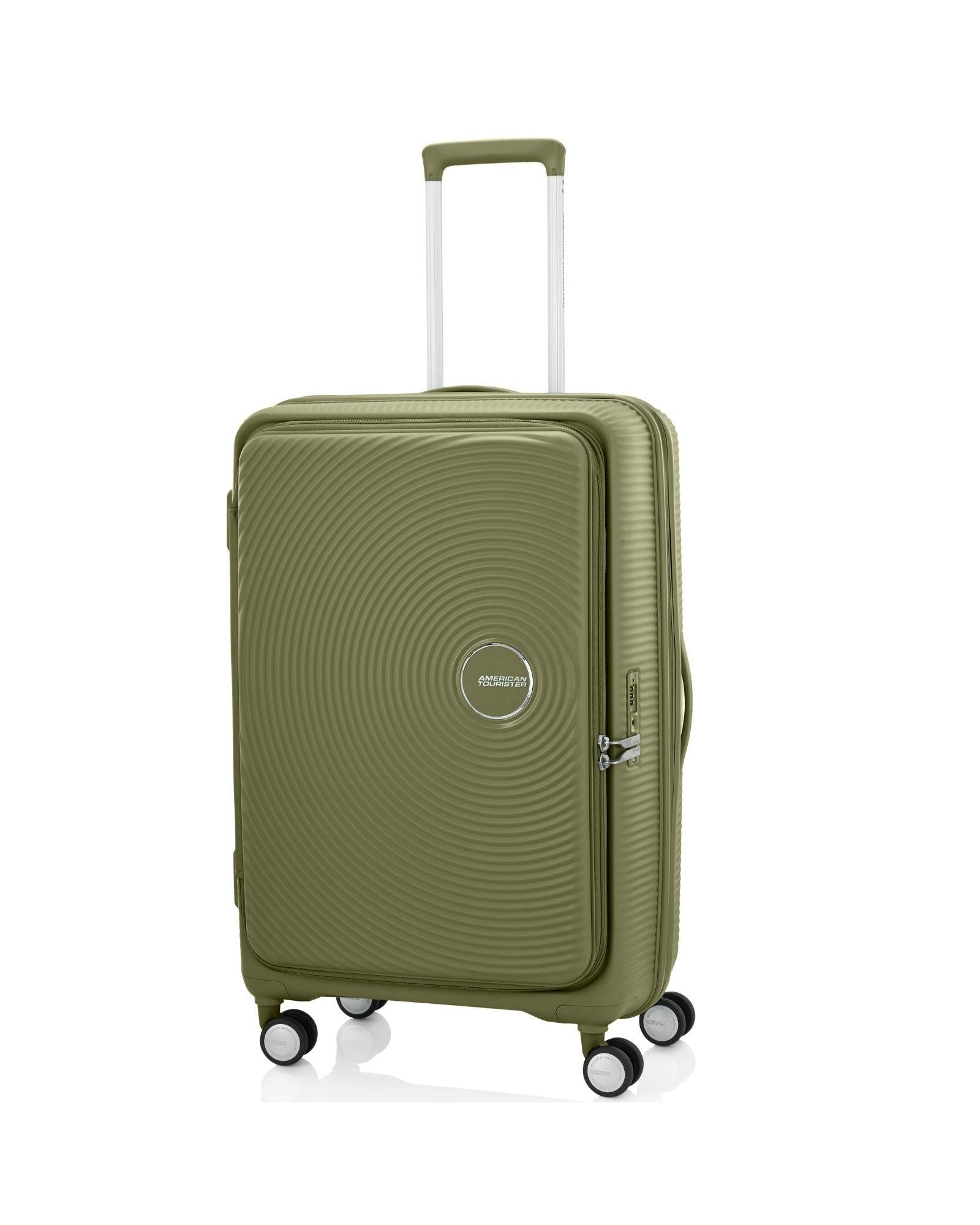 American Tourister Curio Book Opening Hardside Large Spinner Suitcase - 75cm - Khaki Front Left Image 1