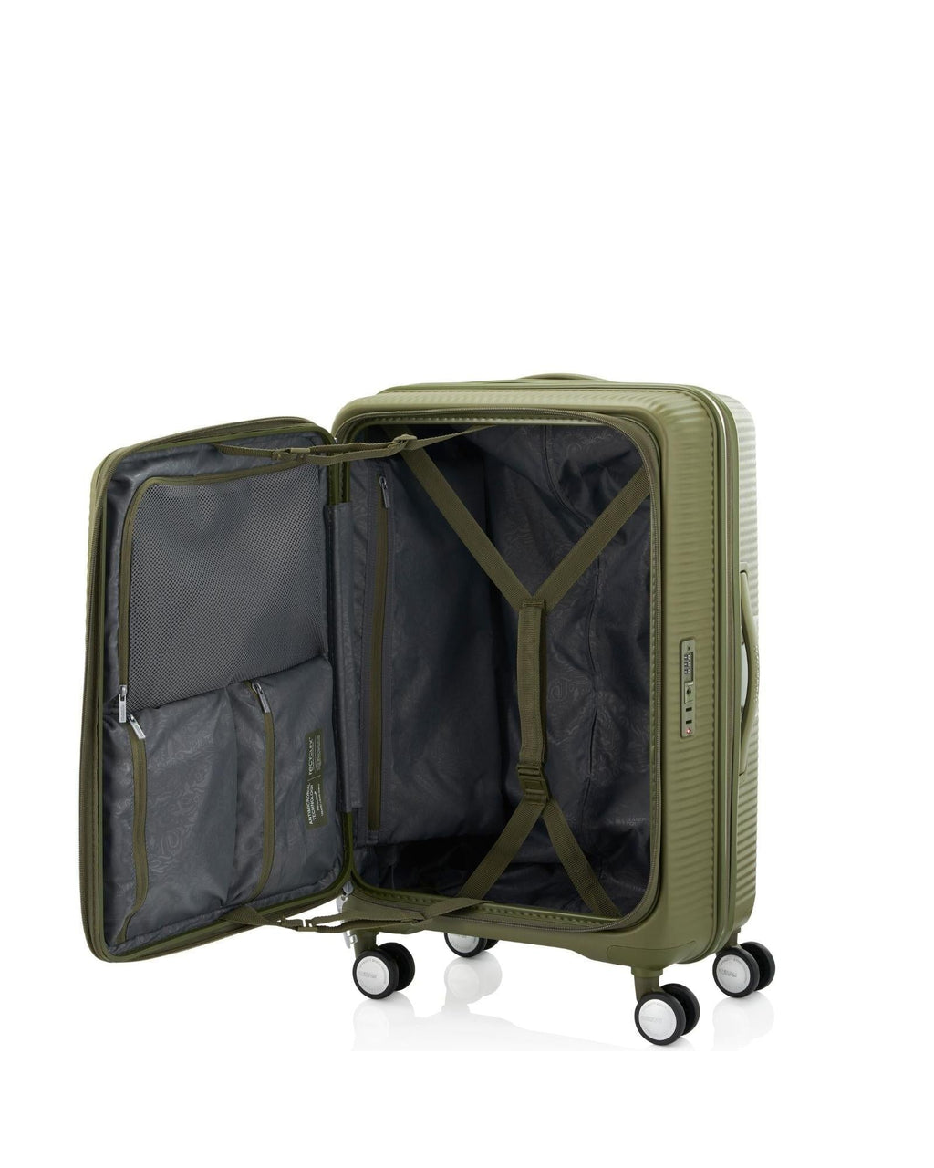 American Tourister Curio Book Opening Hardside Large Spinner Suitcase - 75cm - Khaki Interior Image 6
