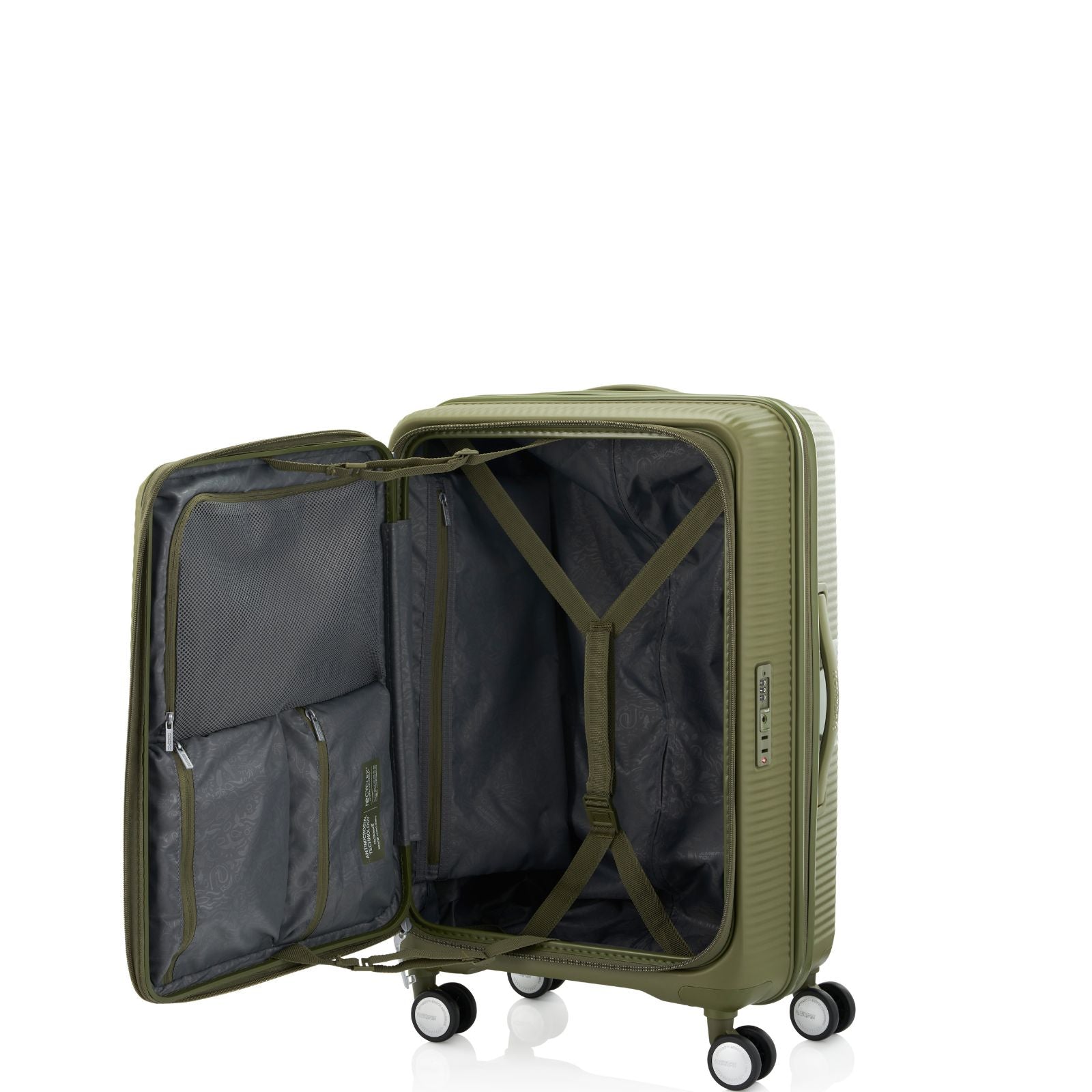 American Tourister Curio Book Opening Hardside 3-Piece Spinner Luggage Set - Khaki
