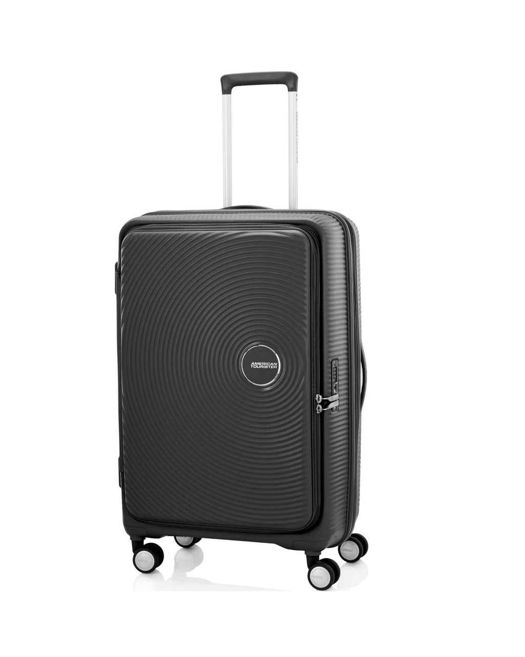 American Tourister Curio Book Opening Hardside Large Spinner Suitcase - 75cm - Black Front Left Image 1
