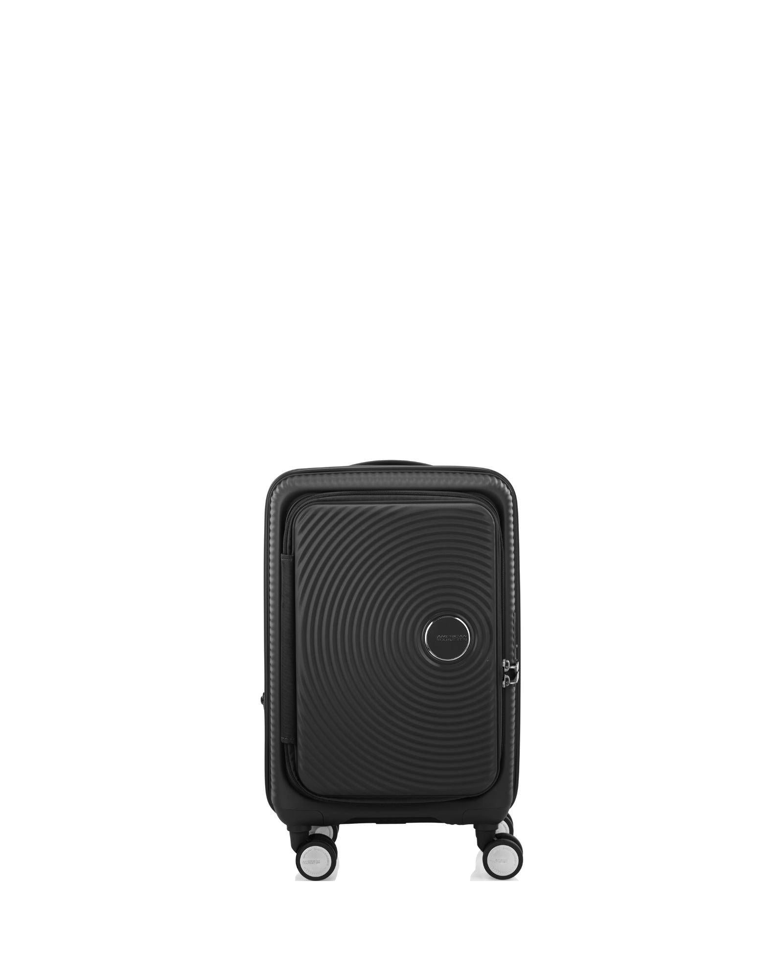 American Tourister Curio Book Opening Hardside Carry-On Spinner Suitcase - 55cm - Black Front Image 3