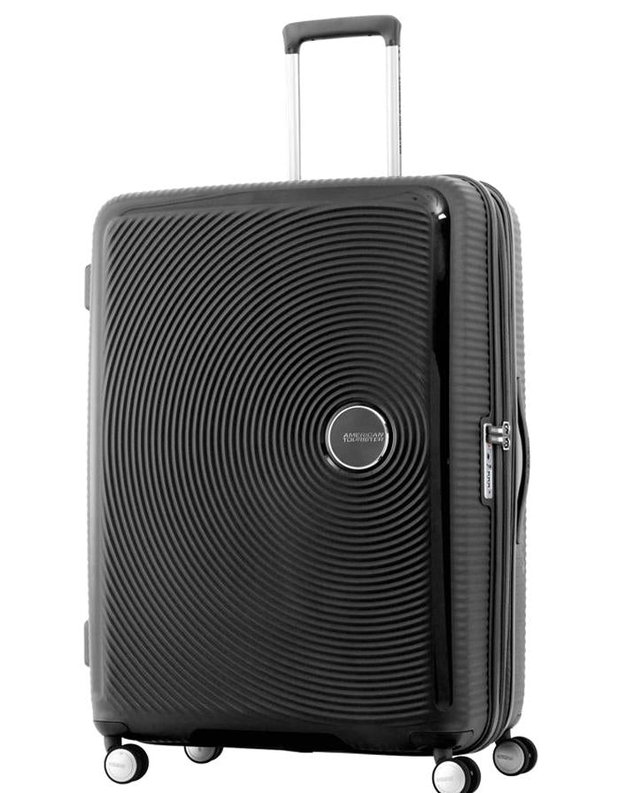 American Tourister Curio 2 Expandable Hardside Large Spinner Suitcase - 80cm - Black Front Right Image 1
