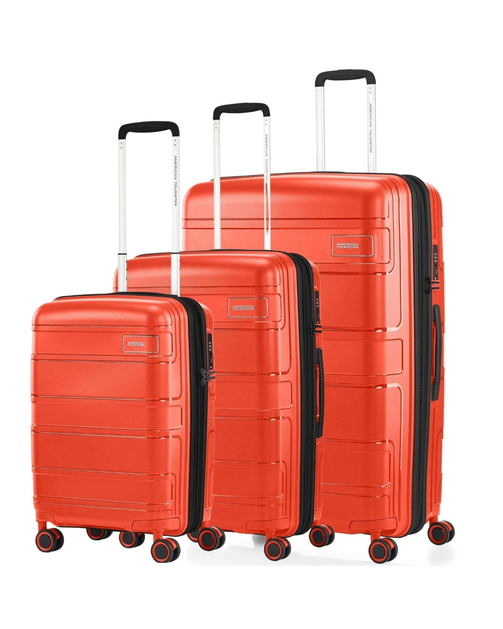 American Tourister Light Max Hardside 3-Piece Spinner Luggage Set - Flame Orange