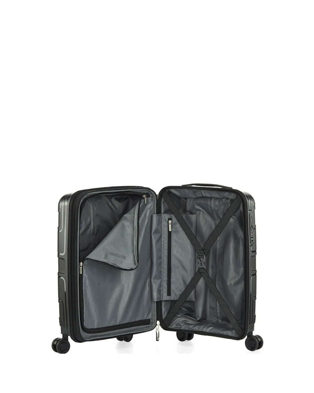 American Tourister Light Max Hardside Carry-On Spinner Suitcase - 55cm - Black Interior Image 5