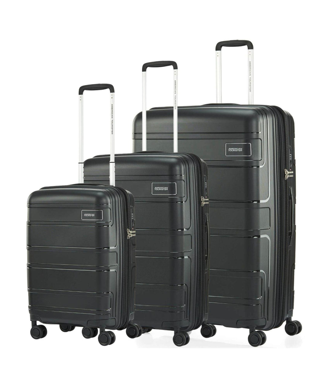 American Tourister Light Max Hardside 3-Piece Spinner Luggage Set - Black