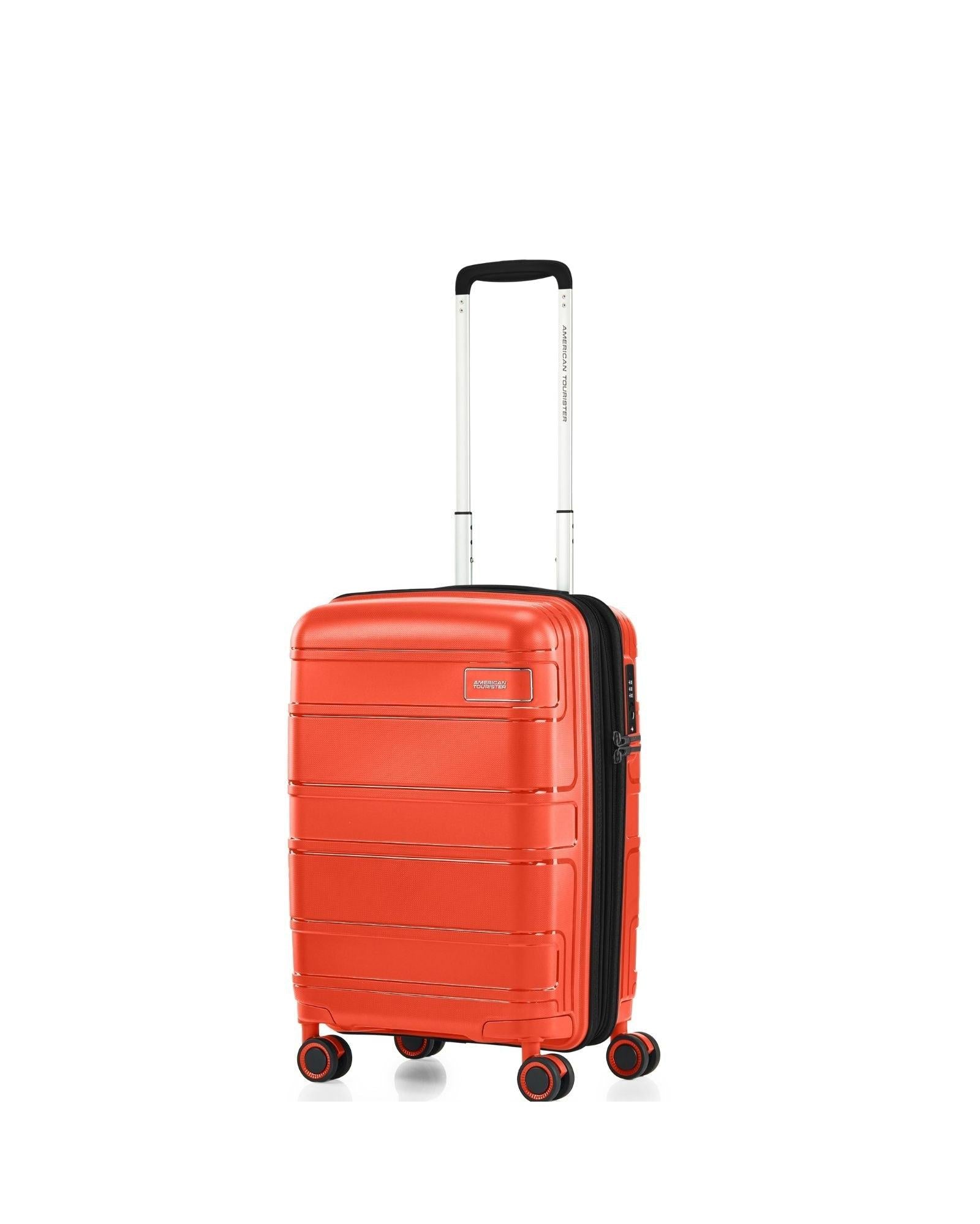 American Tourister Light Max Hardside Carry-On Spinner Suitcase - 55cm - Flame Orange Front Left Image 1