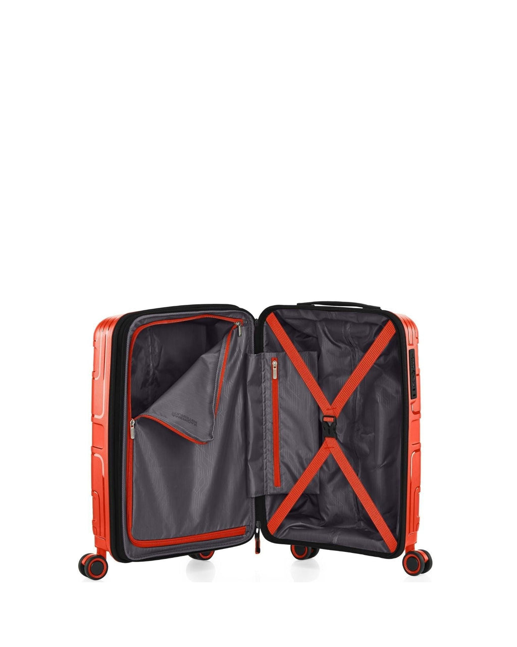 American Tourister Light Max Hardside Carry-On Spinner Suitcase - 55cm - Flame Orange Interior Image 7