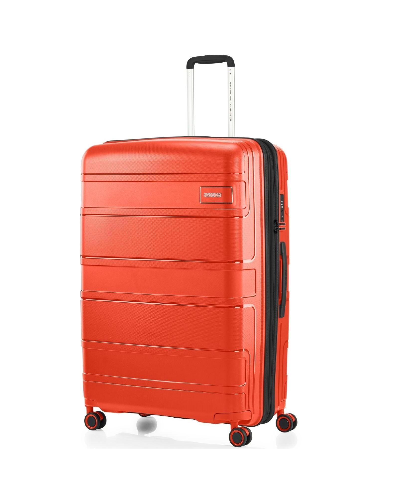 American Tourister Light Max Hardside Large Spinner Suitcase - 82cm - Flame Orange Front Right Image 1