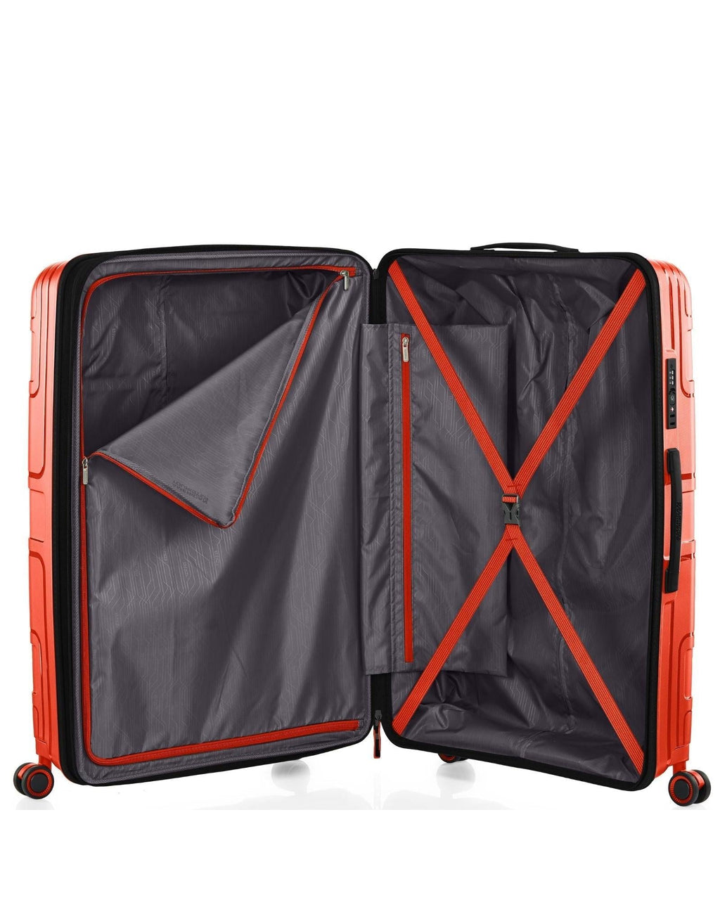 American Tourister Light Max Hardside Large Spinner Suitcase - 82cm - Flame Orange Interior Image 7