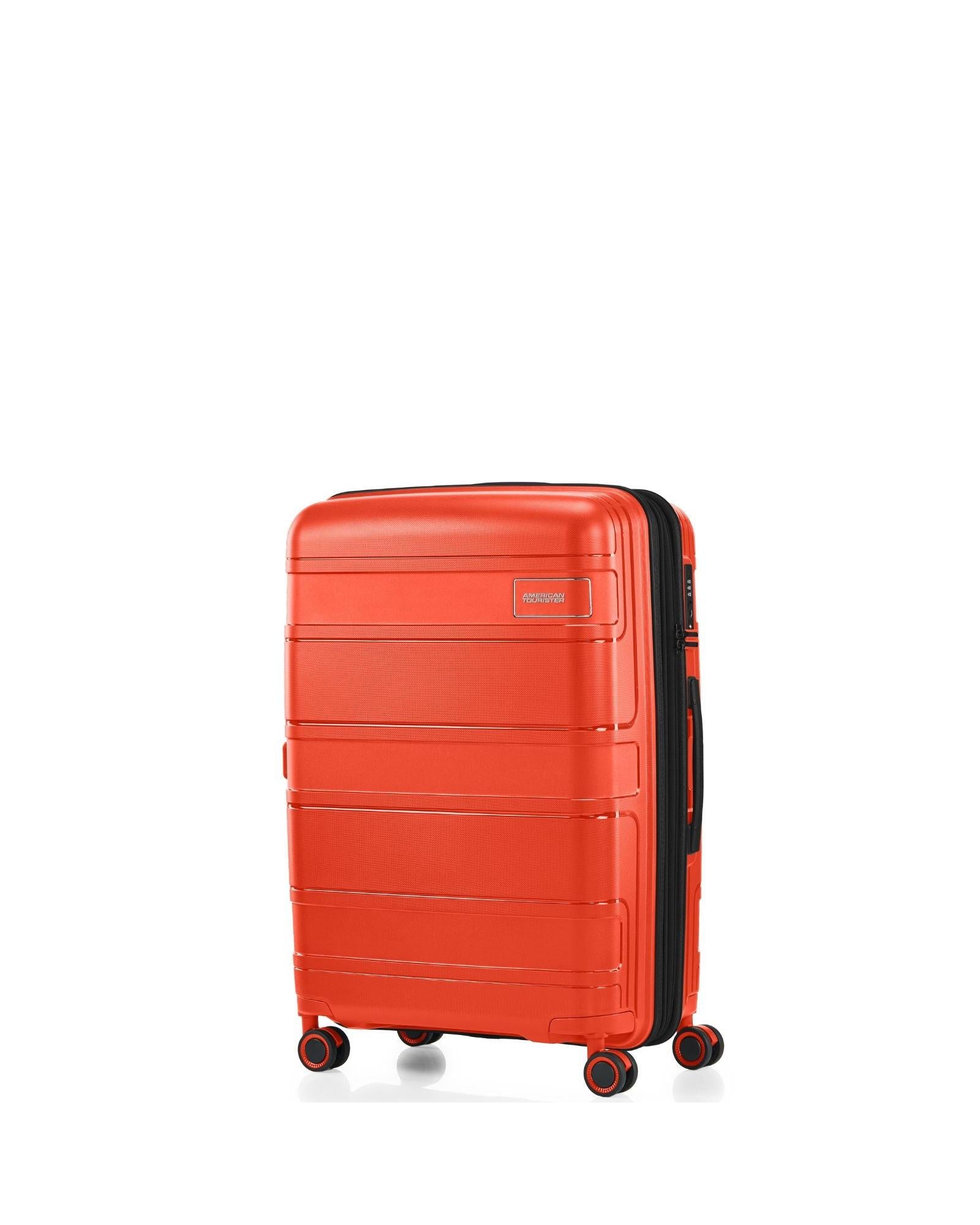 American Tourister Light Max Hardside Medium Spinner Suitcase - 69cm - Flame Orange Front Left Image 2