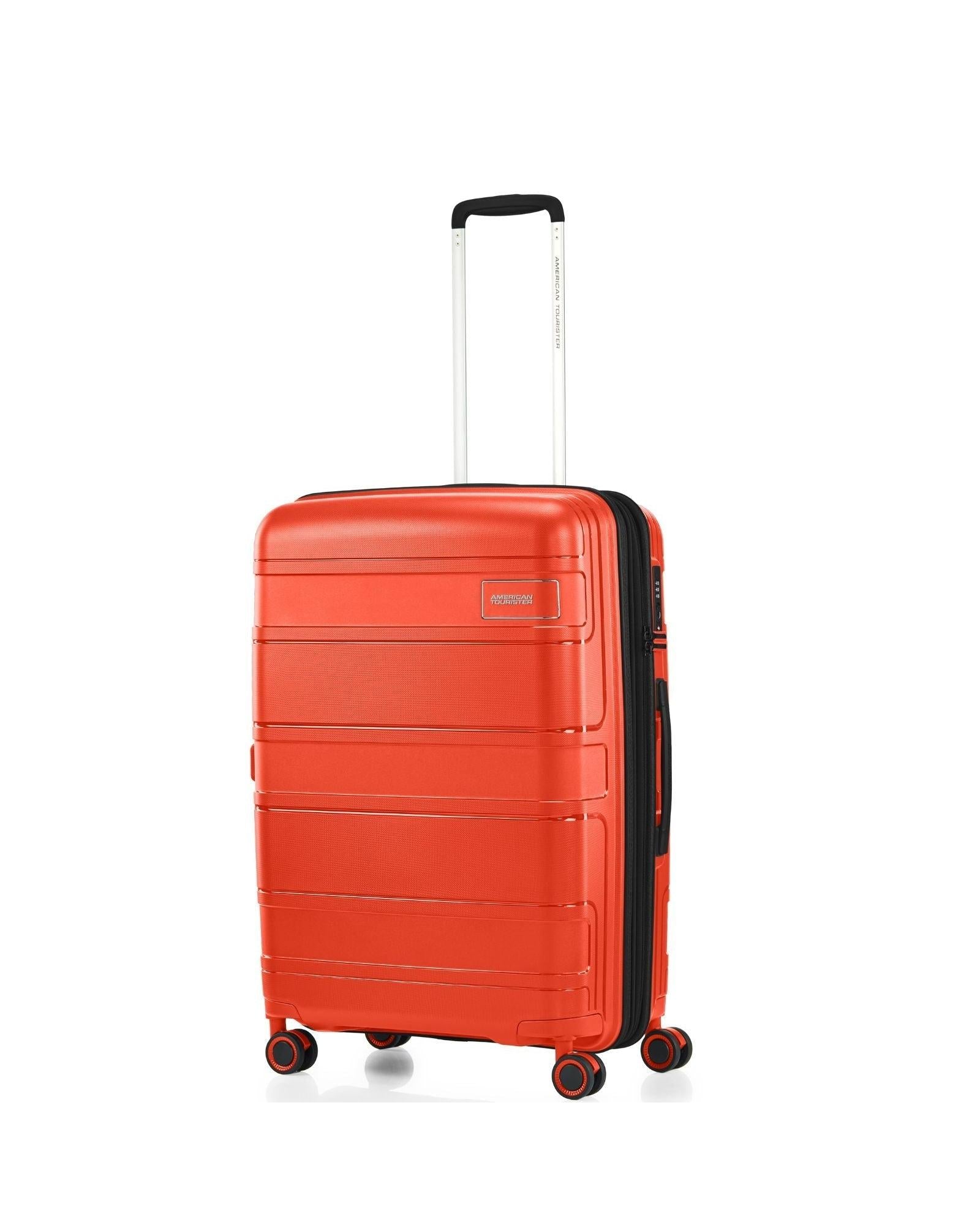 American Tourister Light Max Hardside Medium Spinner Suitcase - 69cm - Flame Orange Front Left Image 1