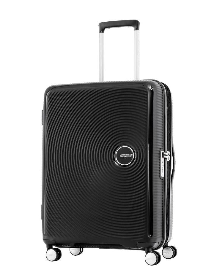 American Tourister Curio 2 Expandable Hardside Medium Spinner Suitcase - 69cm - Black Front Right Image 1