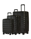 Antler Icon Stripe Expandable Hardside 3-Piece Spinner Luggage Set - Black Front Right Image 1