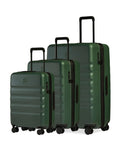 Antler Icon Stripe Expandable Hardside 3-Piece Spinner Luggage Set - Green Front Right Image 1