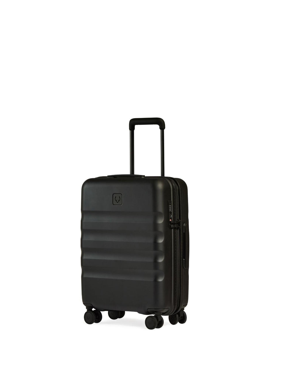 Antler Icon Stripe Expandable Hardside Carry-On Spinner Suitcase - 55cm - Black Front Right Image 1