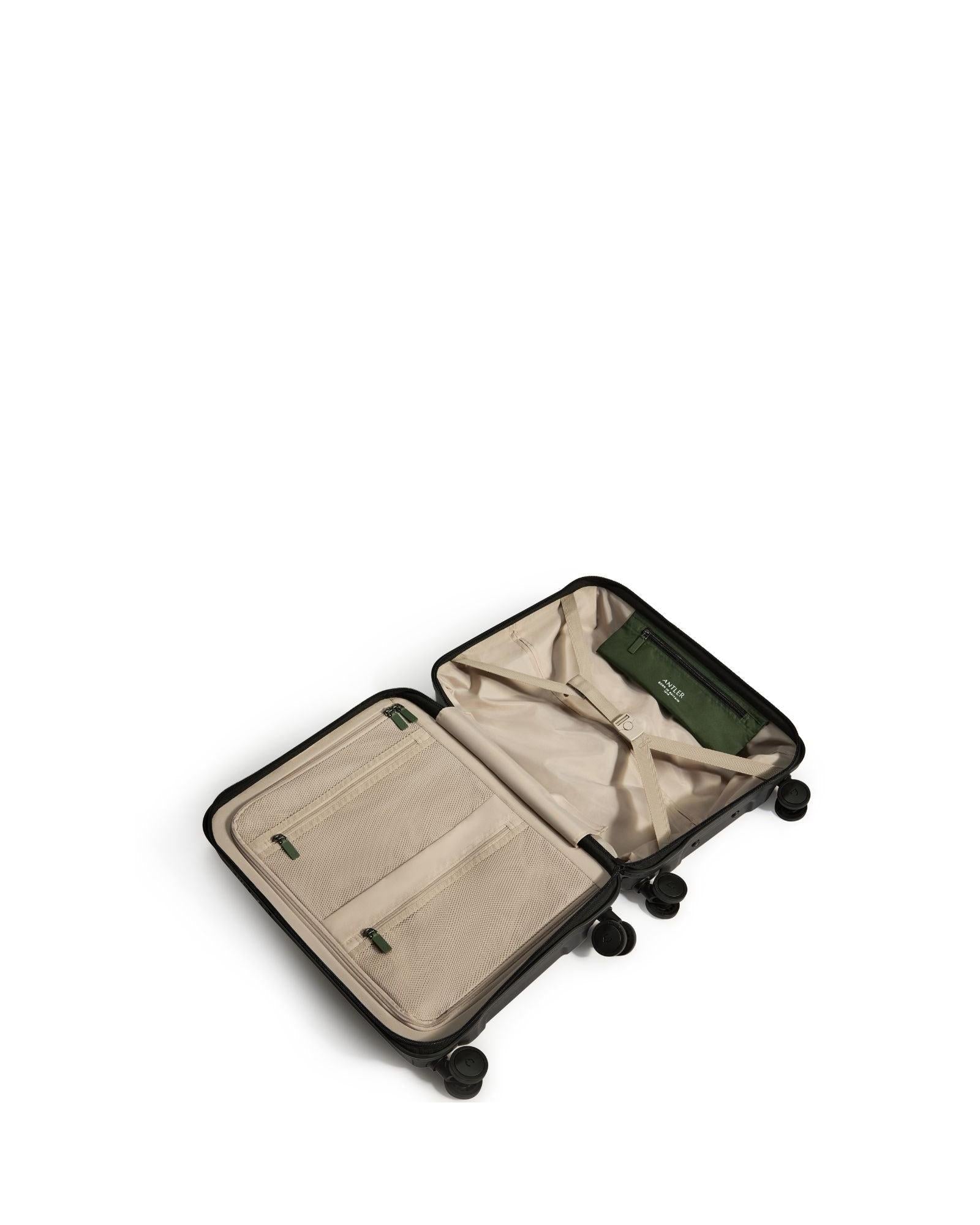 Antler Icon Stripe Expandable Hardside Carry-On Spinner Suitcase - 55cm - Black Interior Image 6