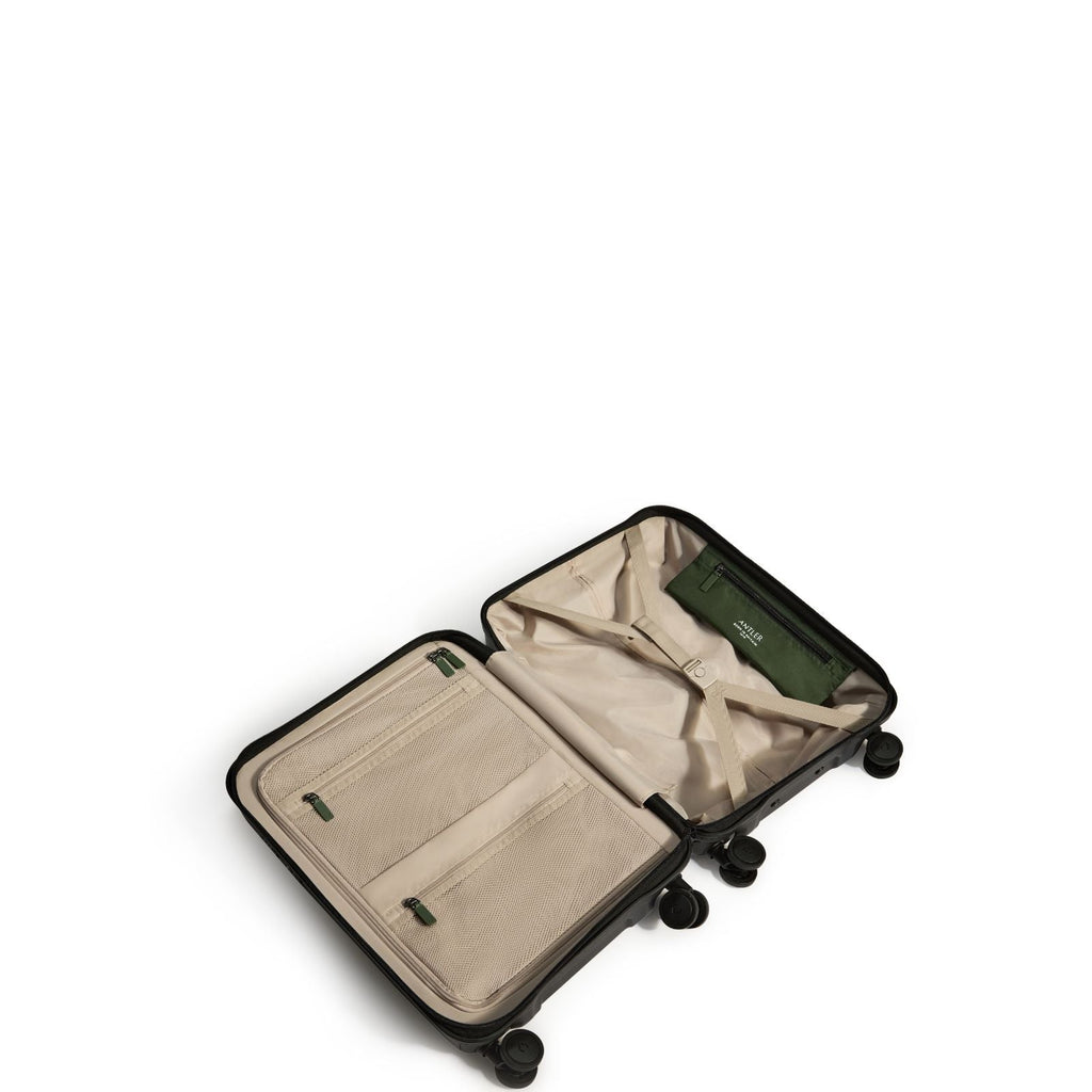 Antler Icon Stripe Expandable Hardside Carry-On Spinner Suitcase - 55cm - Black