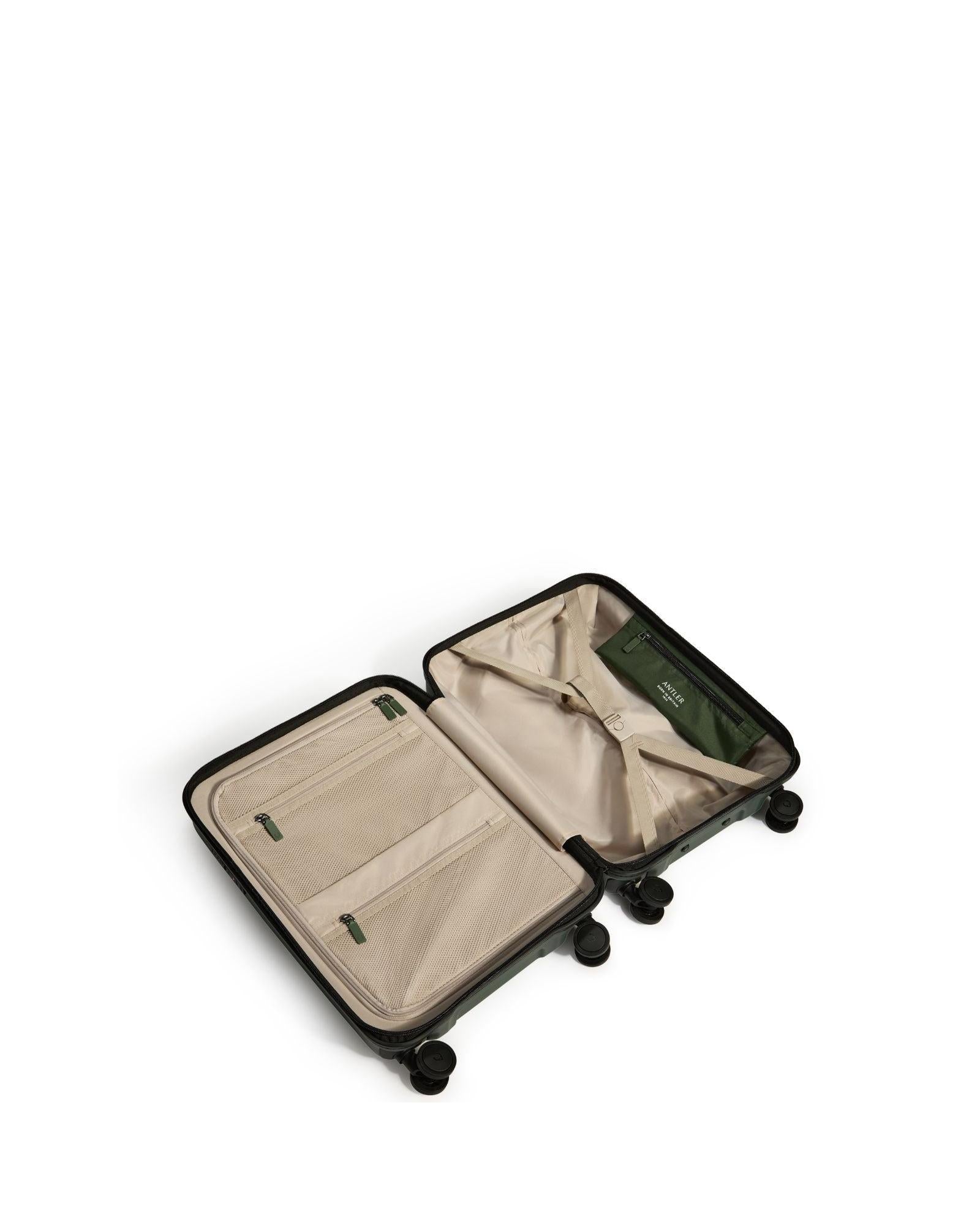Antler Icon Stripe Expandable Hardside Carry-On Spinner Suitcase - 55cm - Green Interior Image 5