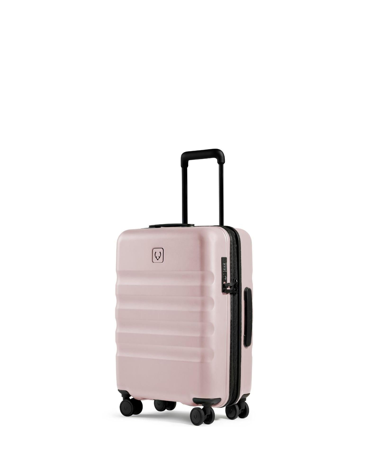 Antler Icon Stripe Expandable Hardside Carry-On Spinner Suitcase - 55cm - Moorland Pink Front Right Image 1