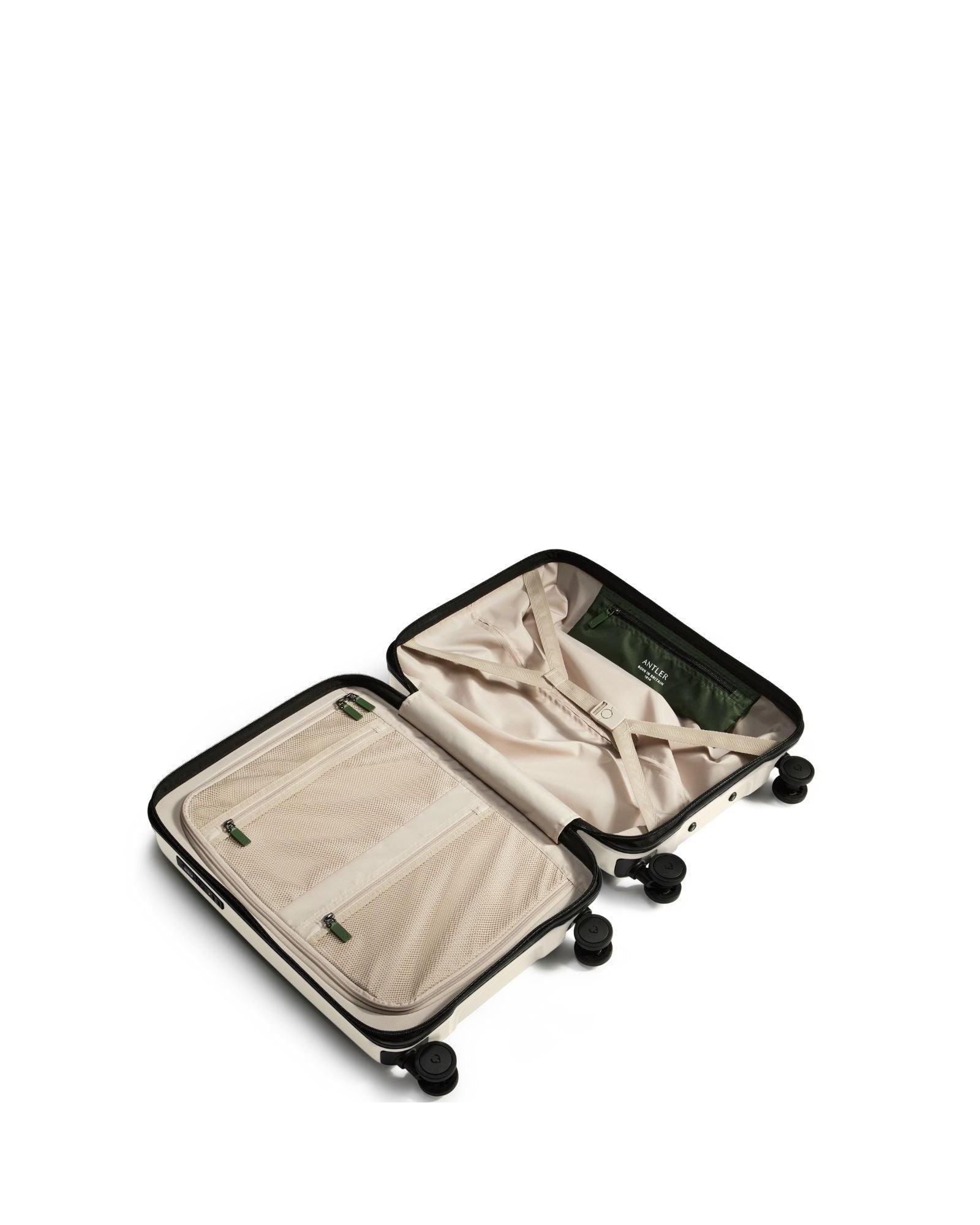 Antler Icon Stripe Expandable Hardside Carry-On Spinner Suitcase - 55cm - Taupe Interior Image 5