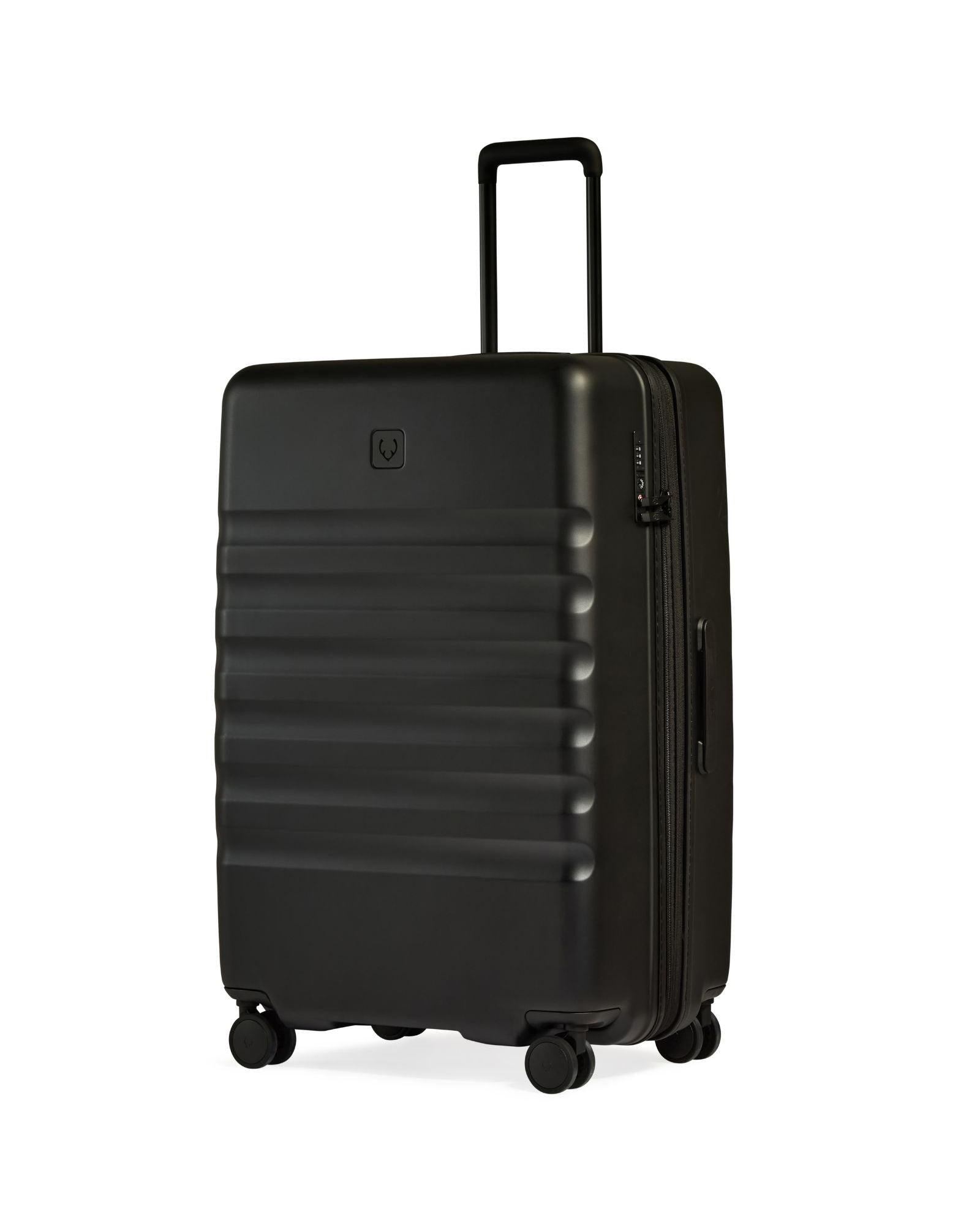 Antler Icon Stripe Expandable Hardside Large Spinner Suitcase - 78cm - Black Front Right Image 1