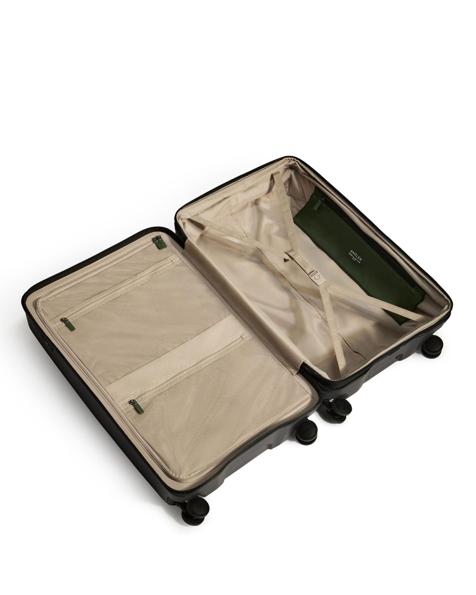 Antler Icon Stripe Expandable Hardside Large Spinner Suitcase - 78cm - Black Interior Image 6
