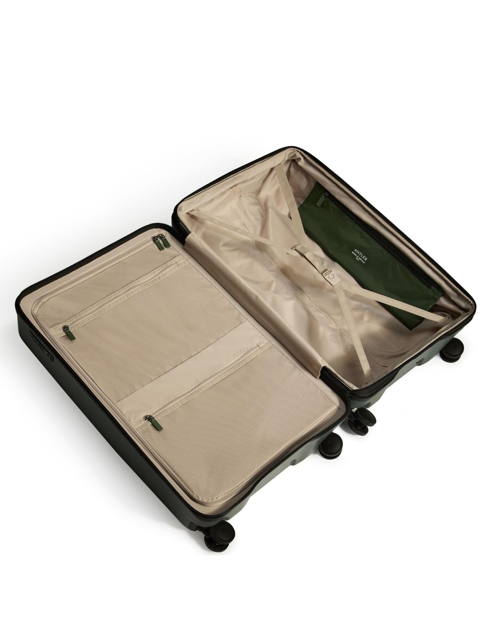Antler Icon Stripe Expandable Hardside Large Spinner Suitcase - 78cm - Green Interior Image 5