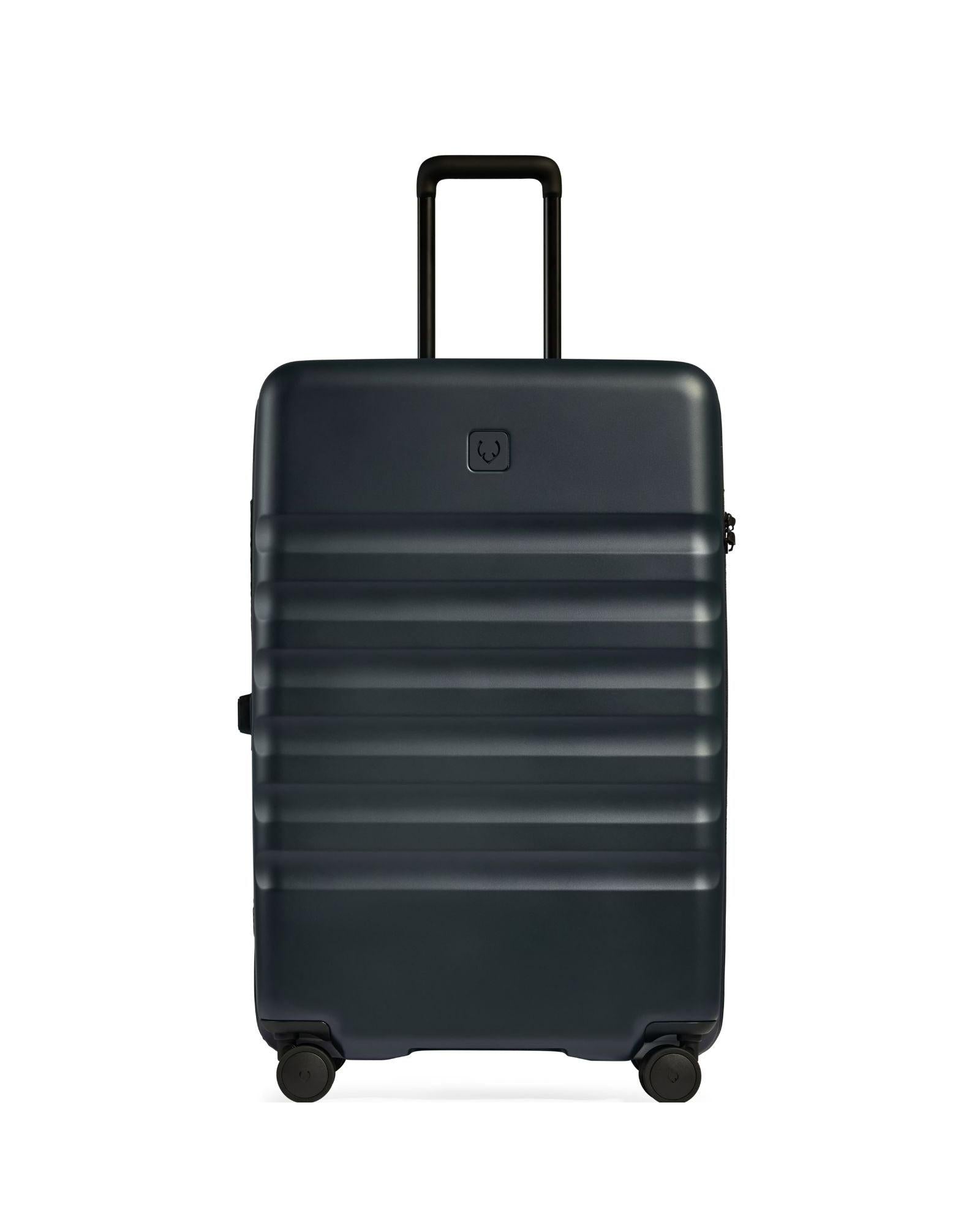 Antler Icon Stripe Expandable Hardside Large Spinner Suitcase - 78cm - Indigo Blue Front Image 3