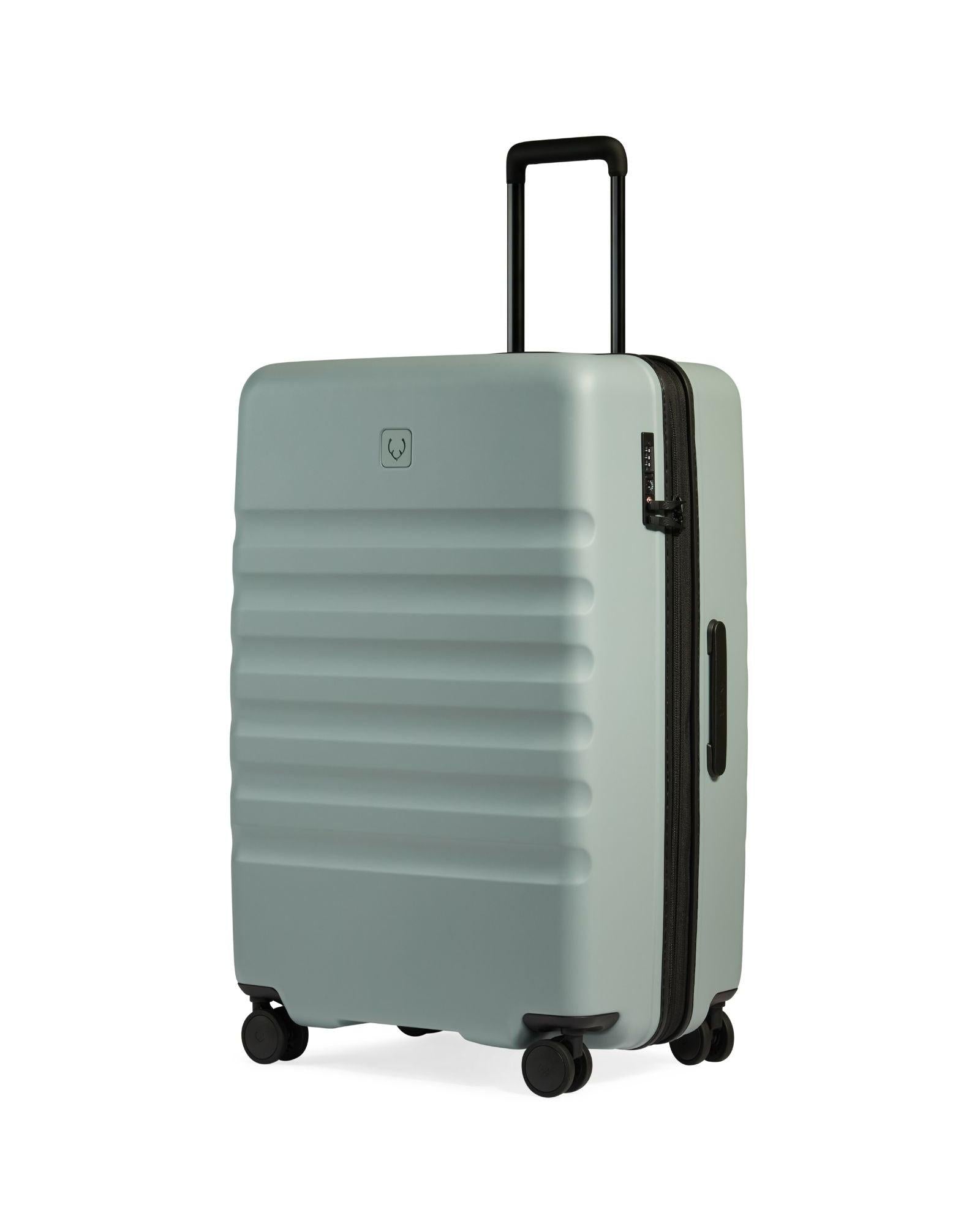 Antler Icon Stripe Expandable Hardside Large Spinner Suitcase - 78cm - Mist Blue Front Right Image 1