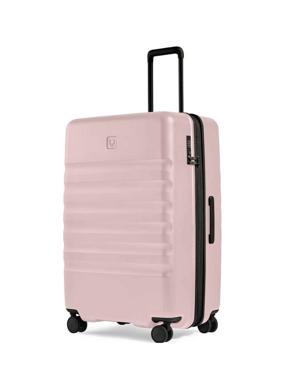 Antler Icon Stripe Expandable Hardside Large Spinner Suitcase - 78cm - Moorland Pink Front Right Image 1