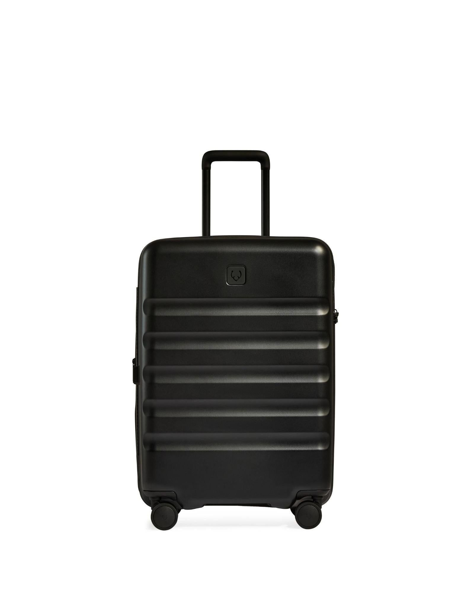 Antler Icon Stripe Expandable Hardside Medium Spinner Suitcase - 66cm - Black Front Image 2