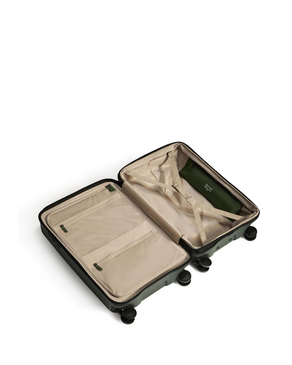 Antler Icon Stripe Expandable Hardside Medium Spinner Suitcase - 66cm - Green Interior Image 5