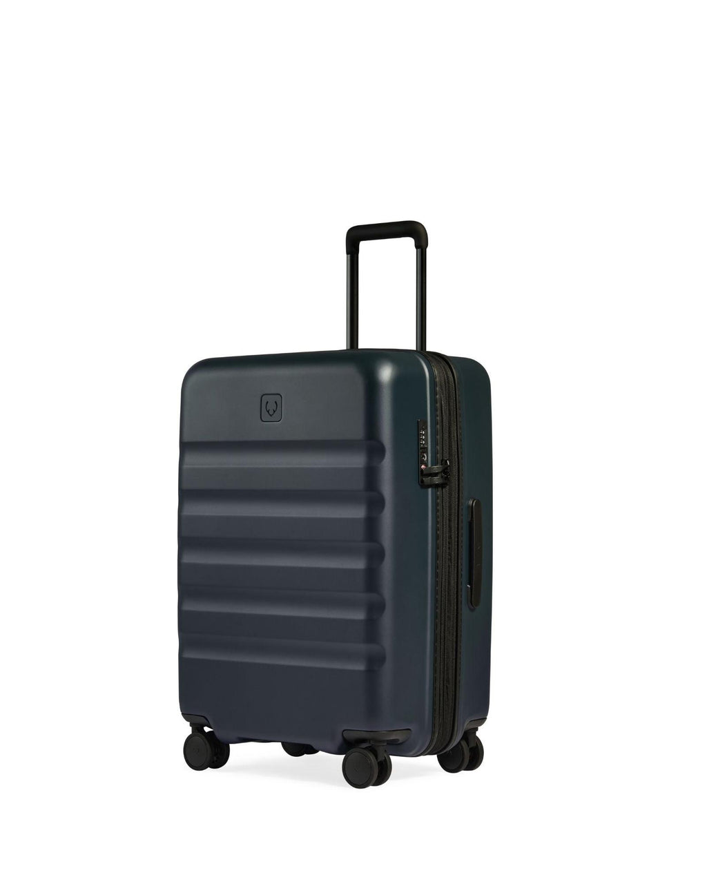 Antler Icon Stripe Expandable Hardside Medium Spinner Suitcase - 66cm - Indigo Blue Front Right Image 1