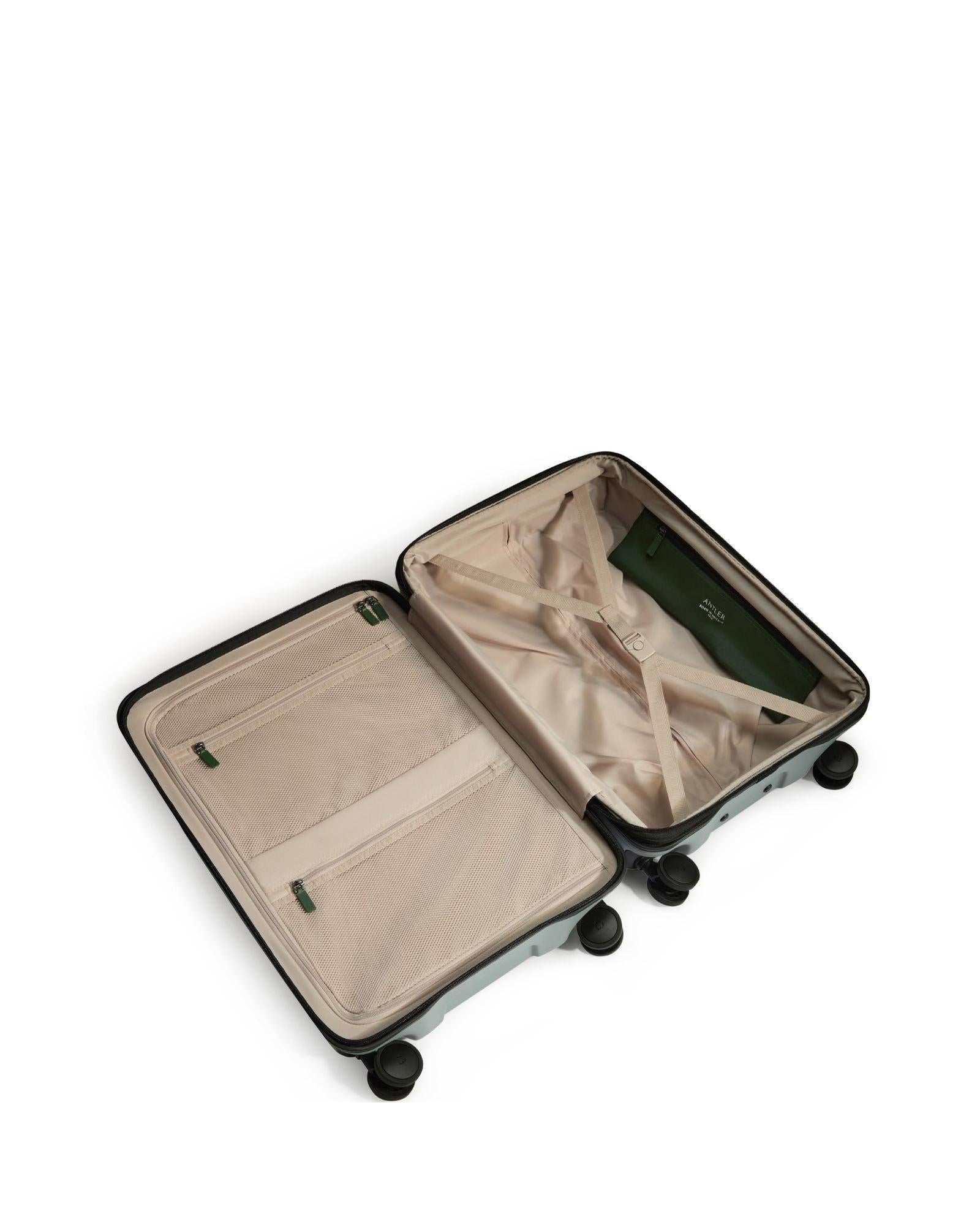 Antler Icon Stripe Expandable Hardside Medium Spinner Suitcase - 66cm - Mist Blue Interior Image 5