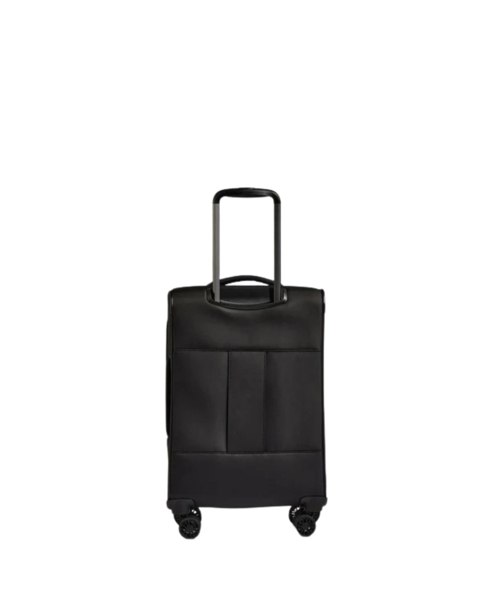 Antler Soft Stripe 2.0 Expandable Softside Carry-On Spinner Suitcase - 55cm - Black Back Image 3