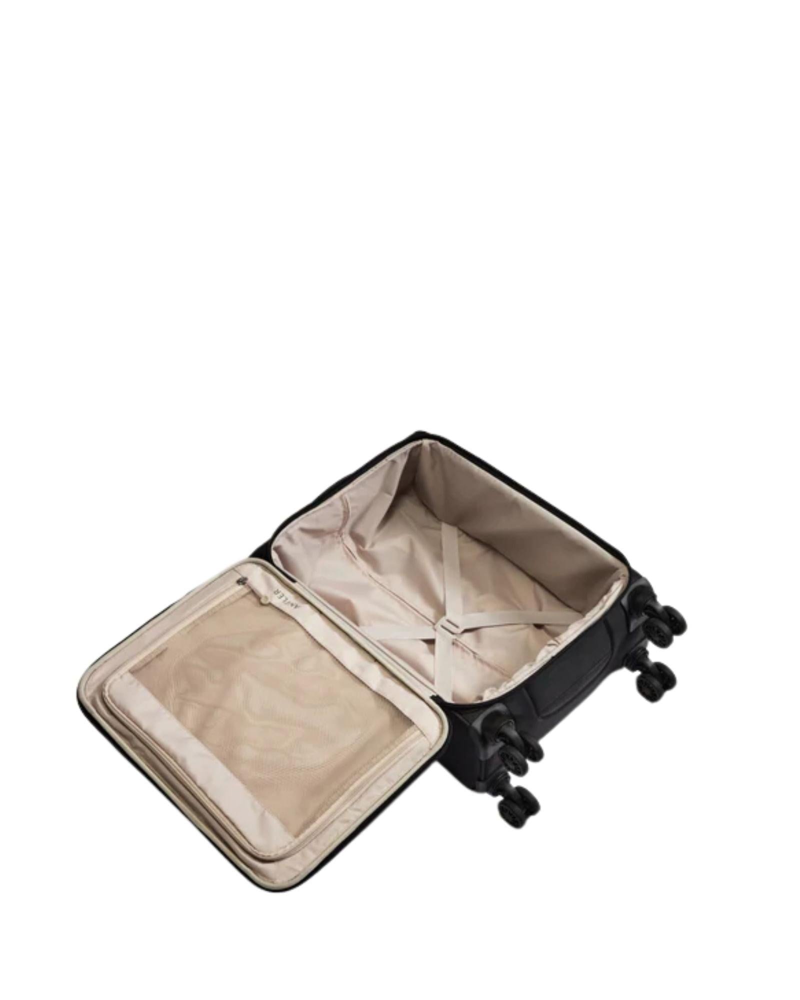 Antler Soft Stripe 2.0 Expandable Softside Carry-On Spinner Suitcase - 55cm - Black Interior Image 4