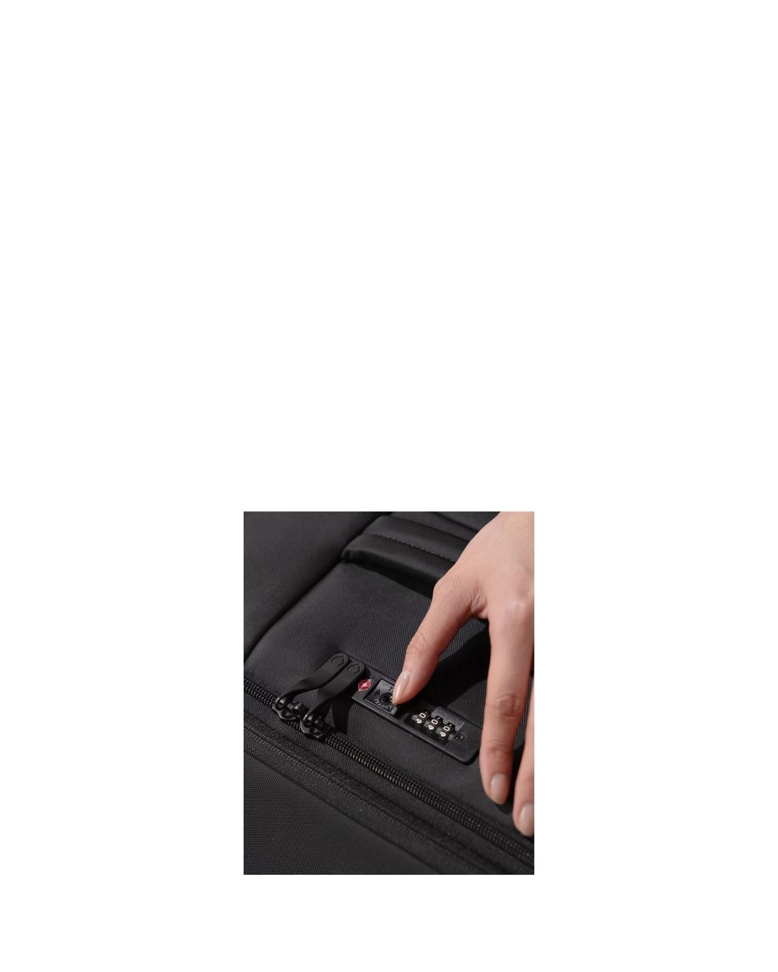 Antler Soft Stripe 2.0 Expandable Softside Carry-On Spinner Suitcase - 55cm - Black Image 5