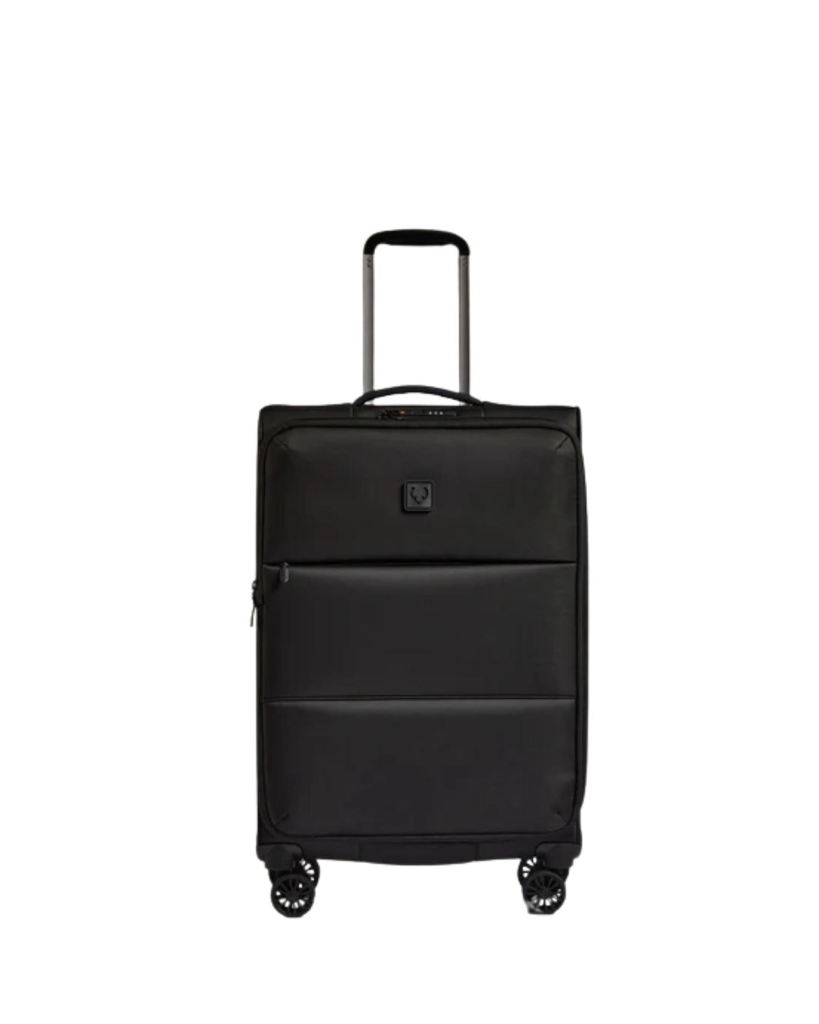 Antler Soft Stripe 2.0 Expandable Softside Medium Spinner Suitcase - 69cm - Black Front Image 3