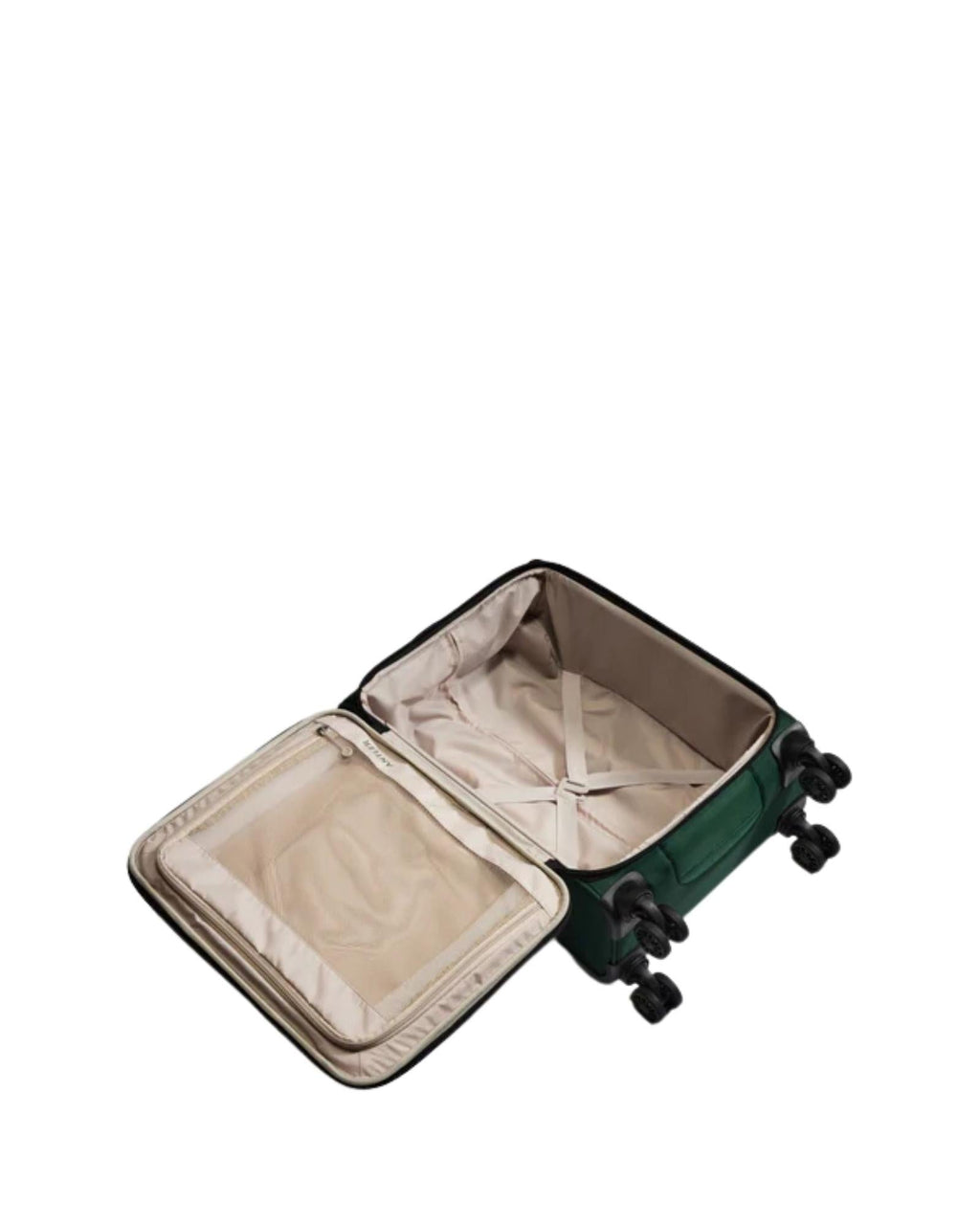 Antler Soft Stripe 2.0 Expandable Softside Carry-On Spinner Suitcase - 55cm - Green Interior Image 5
