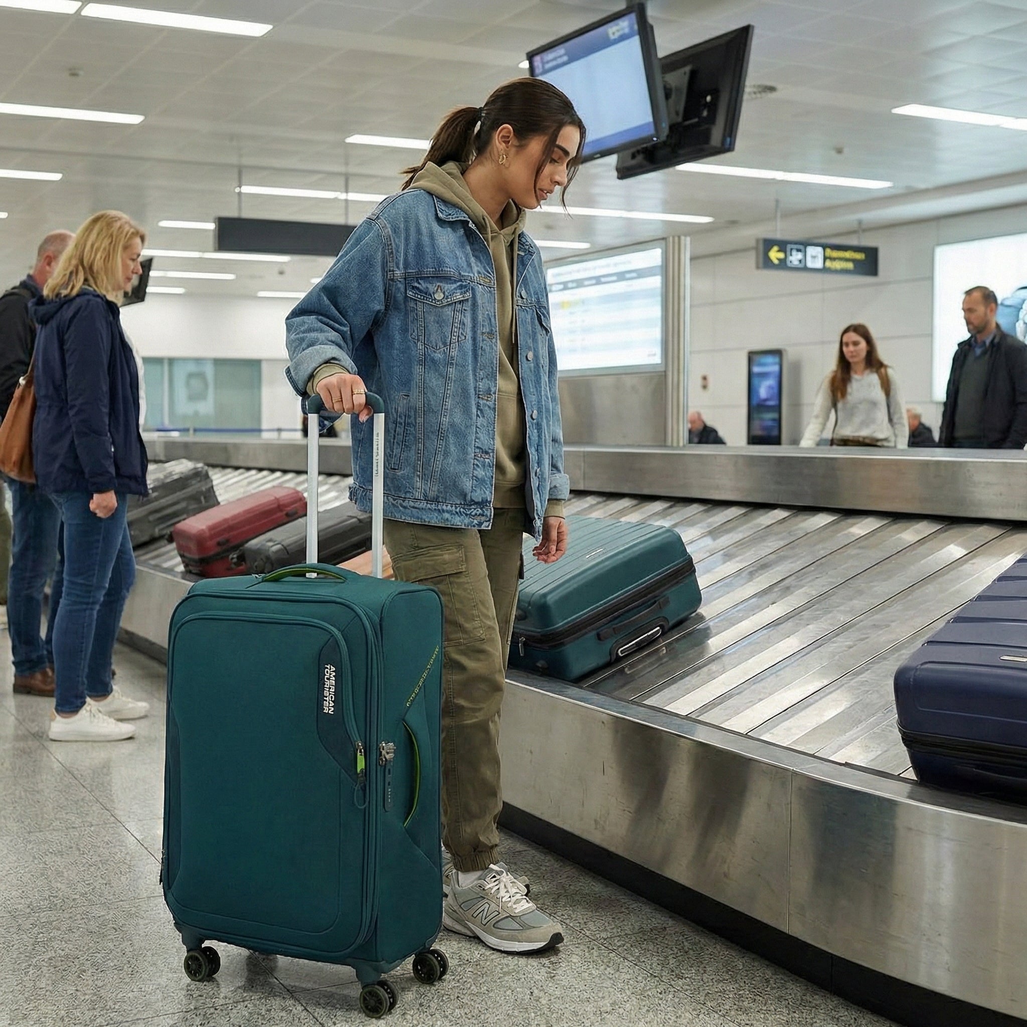 American Tourister Applite 5 Expandable Softside Large Spinner Suitcase - 82cm - Varsity Green Image 7