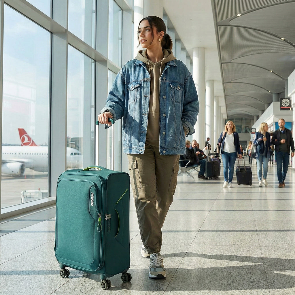 American Tourister Applite 5 Expandable Softside Medium Spinner Suitcase - 72cm - Varsity Green Image 7