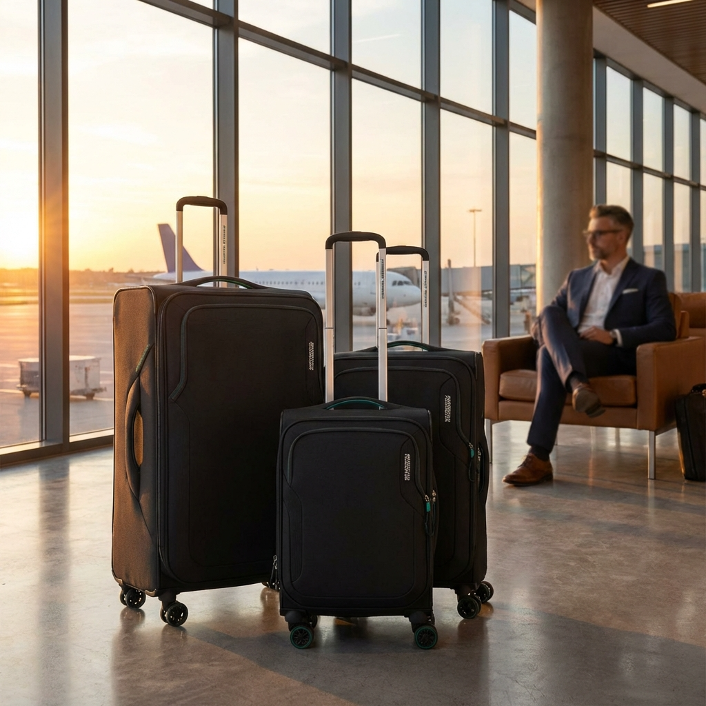 American Tourister Applite 5 Expandable Softside 3-Piece Spinner Luggage Set - Black Image 10