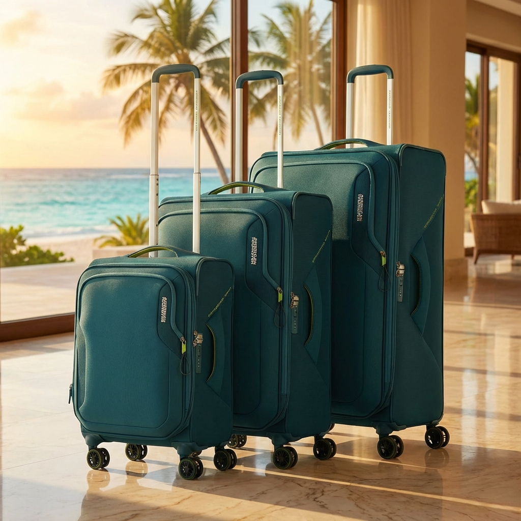 American Tourister Applite 5 Expandable Softside 3-Piece Spinner Luggage Set - Varsity Green Image 7