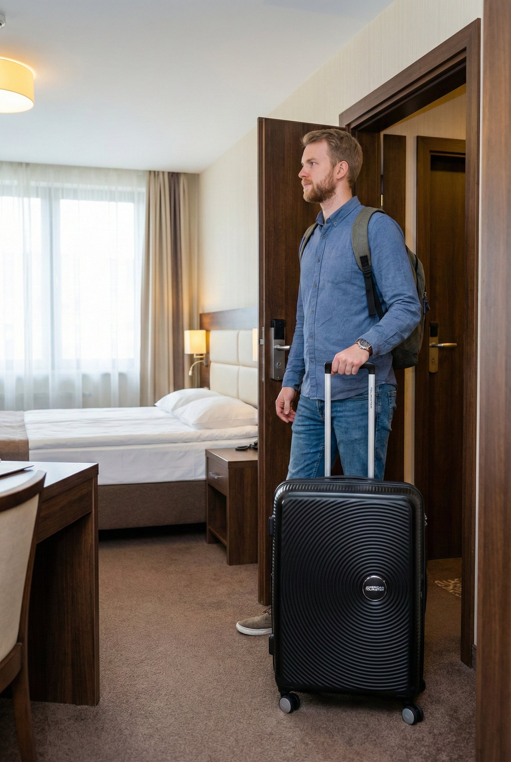 American Tourister Curio 2 Expandable Hardside Large Spinner Suitcase - 80cm - Black Image 7