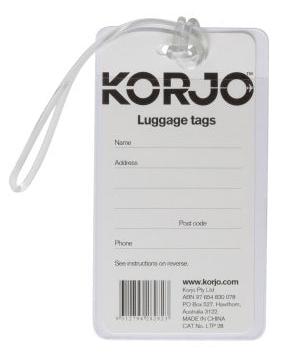 Korjo Plastic Luggage Tags - Australia Back Image 3