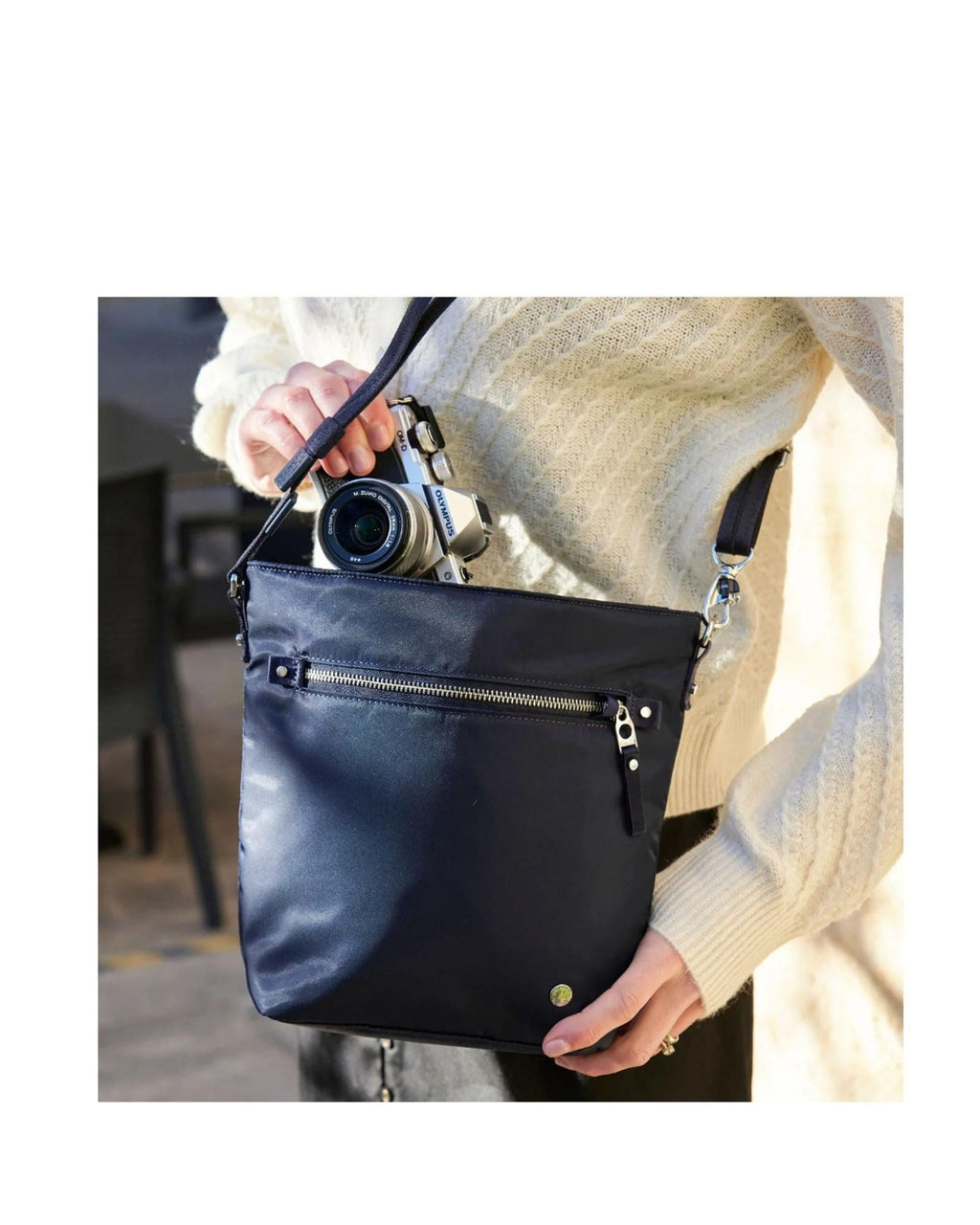 Pacsafe W Anti-Theft Crossbody Bag - 3L - Taupe Back Image 2