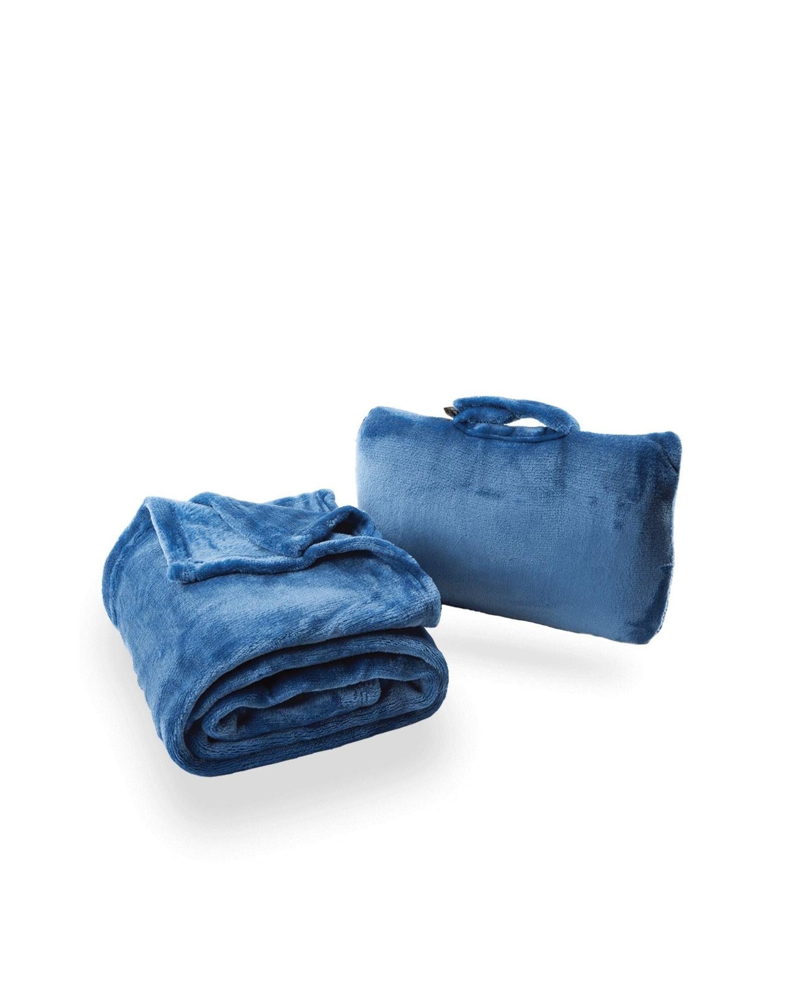 Cabeau Fold 'n Go Travel Blanket - Royal Blue Image 1